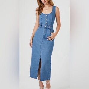 NWOT Forever21 midi denim dress